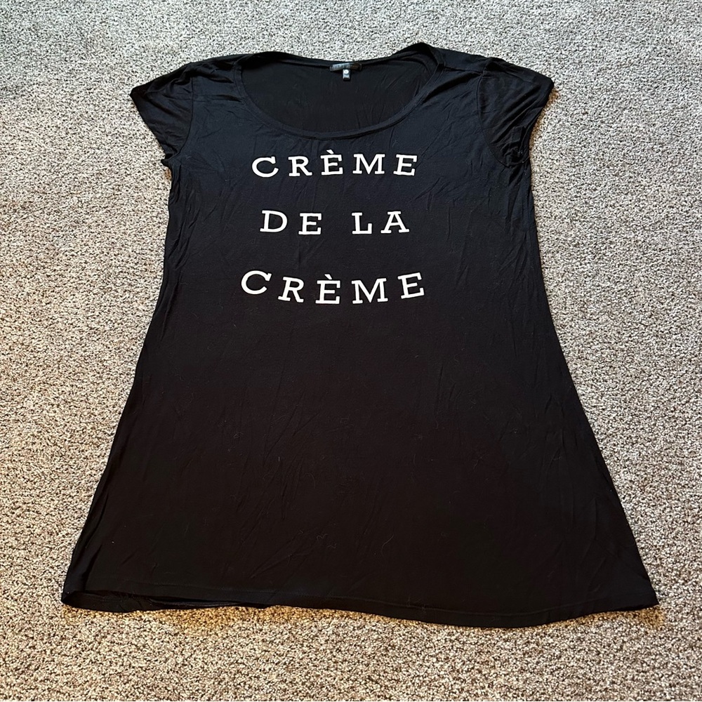 TART L Black Sleep Tee Sleep Shirt Tunic Dress Crème De La Crème R $40 - Picture 3 of 9